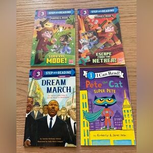 Bundle of 4 Children’s Step Into Reading Books Minecraft and More